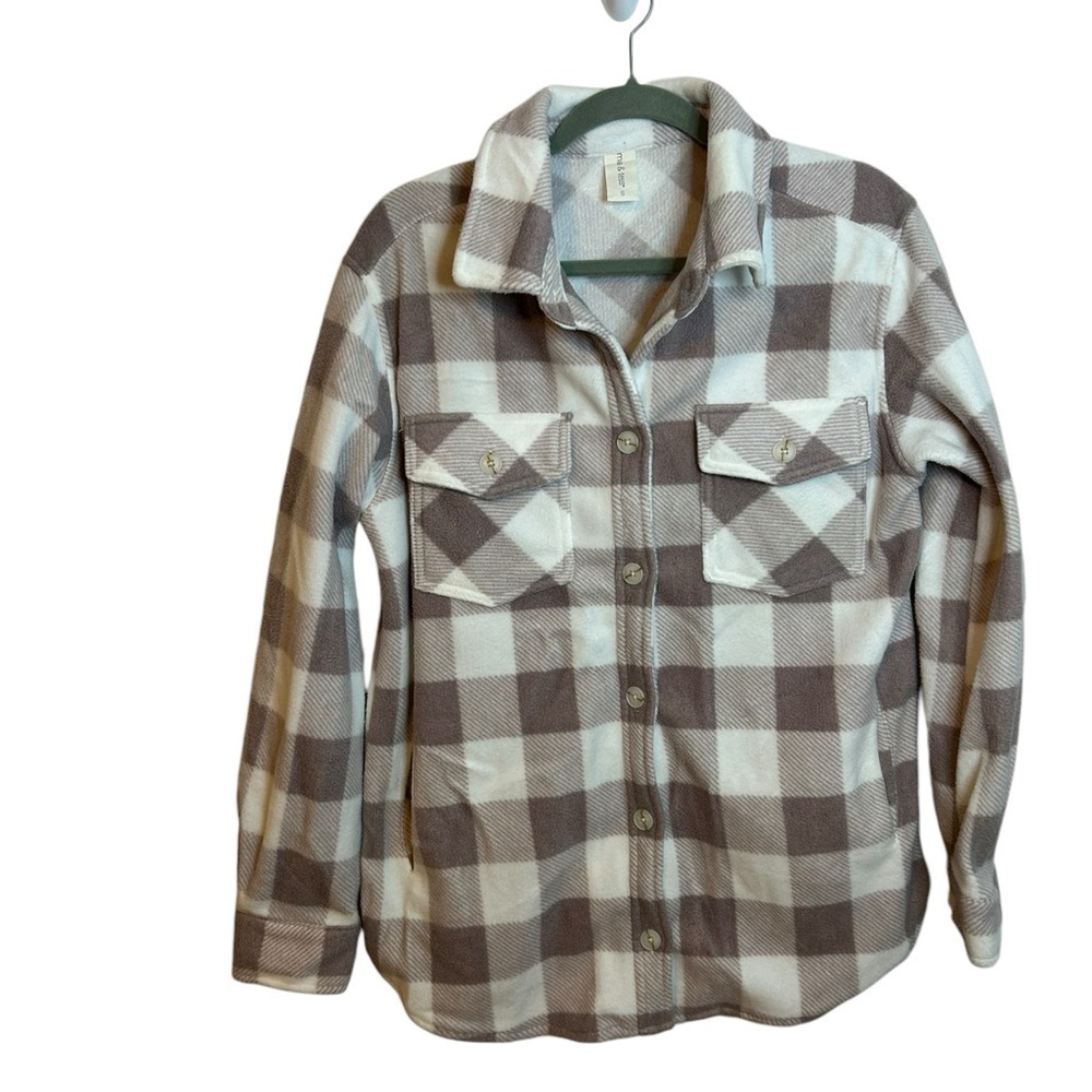Mia & Tess Plaid Fleece Shacket